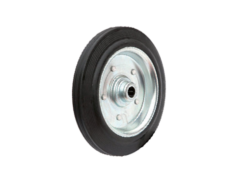 Spare RNM wheel - Black rubber wheels with galvanized sheet metal center - TRANSPORT and INDUSTRIAL TROLLEYS - (Pack of 2 pieces) Spare RNM wheel - Black rubber wheels with galvanized sheet metal center - TRANSPORT and INDUSTRIAL TROLLEYS - (Pack of 2 pieces)